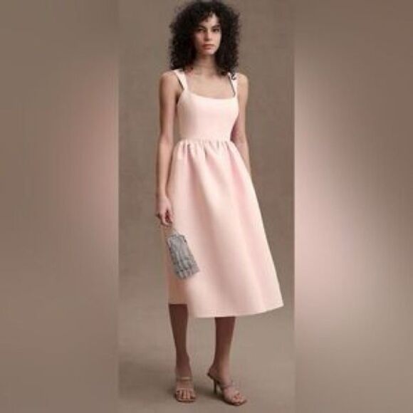 Sachin & Babi Blaine Taffeta Square Neck Sleeveless Pocket Dress Pink Size 8 NWT - Picture 1 of 8